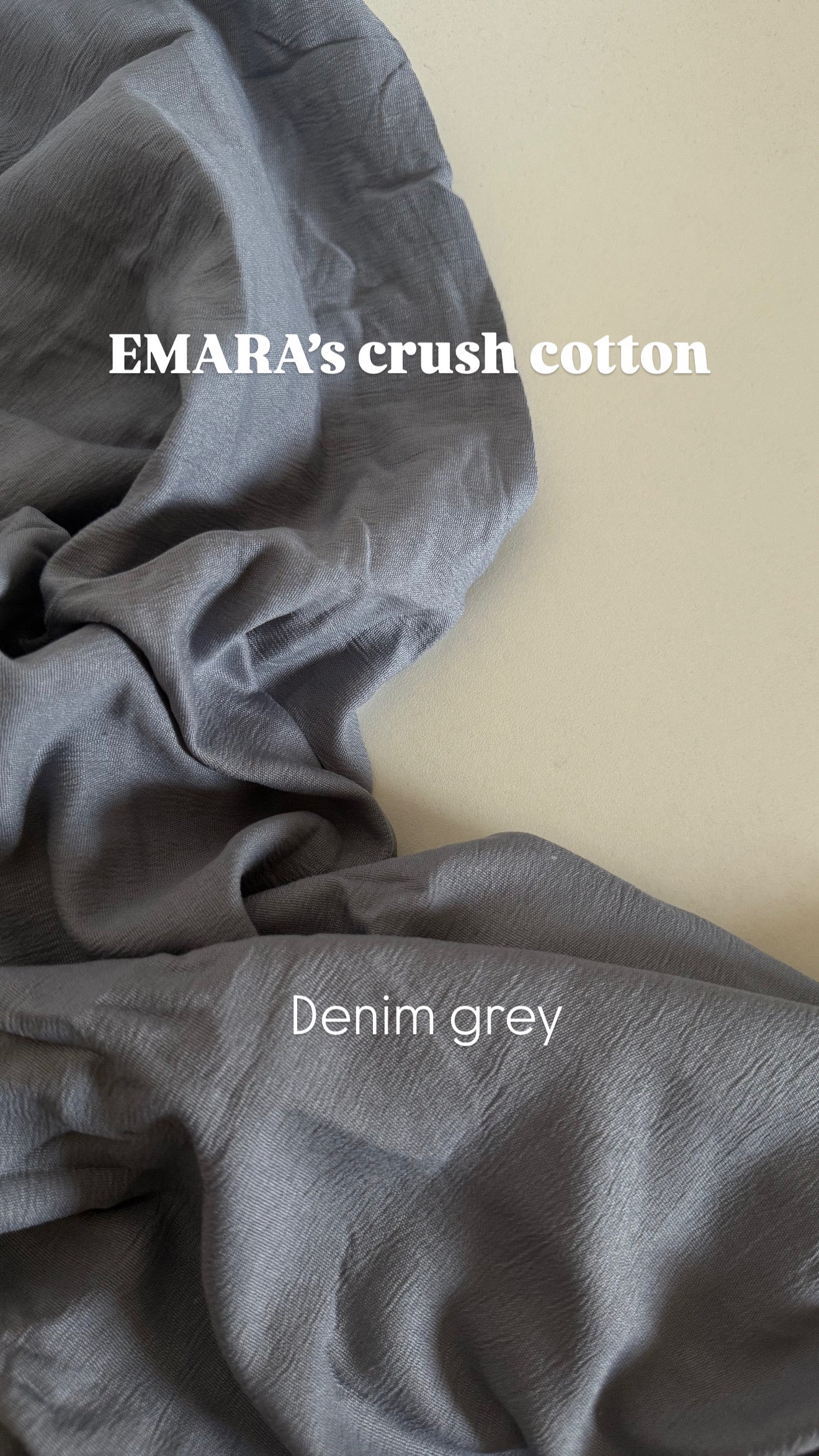 Denim grey crush cotton