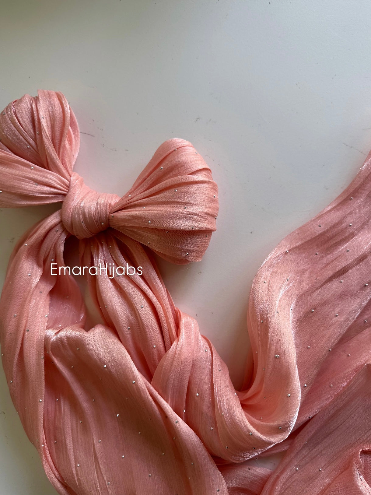 Blush crystal organza