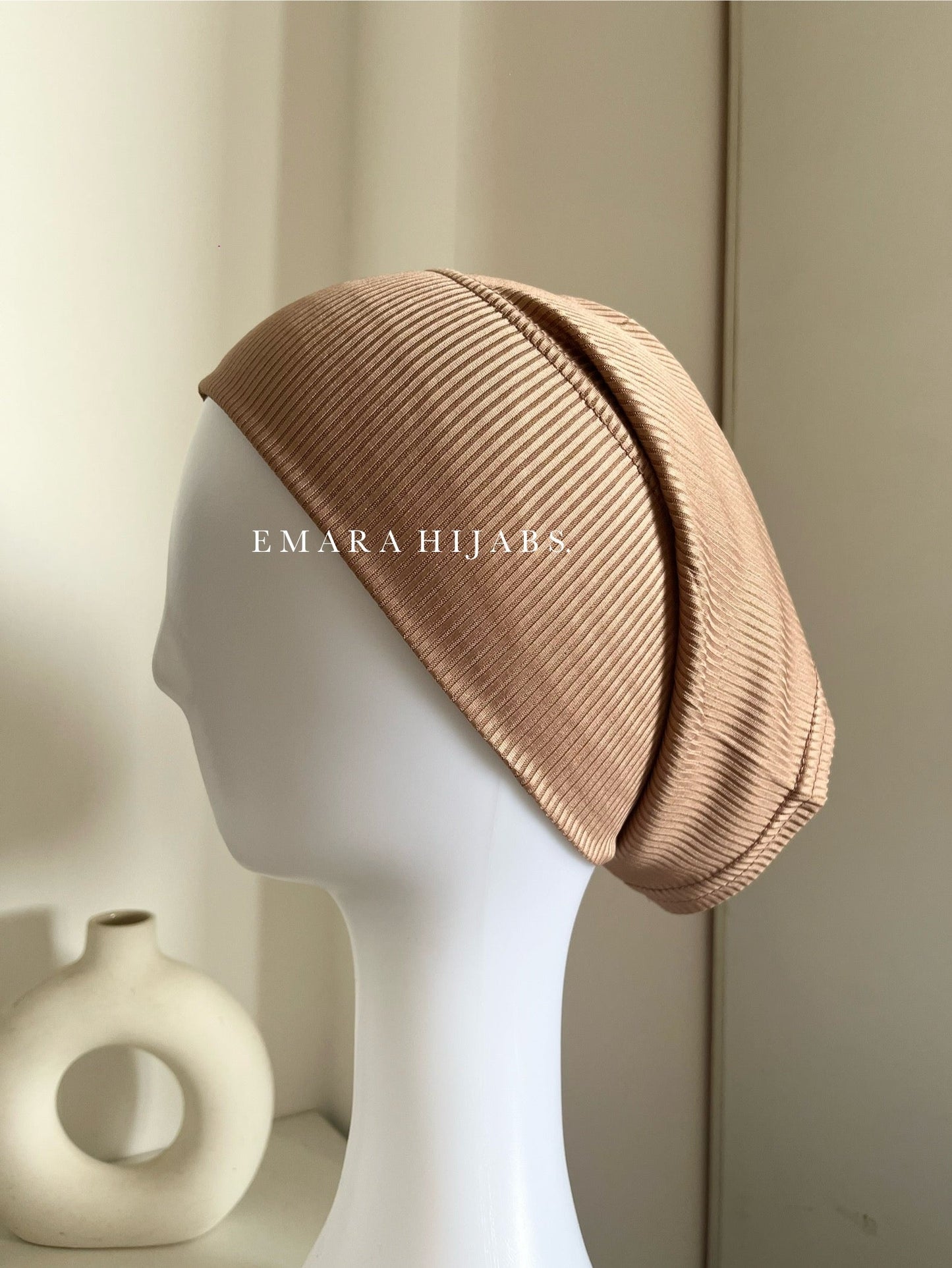 Nude Ribbed Tube Cap