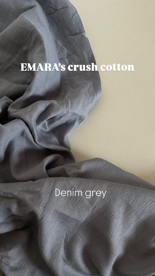 Denim grey crush cotton