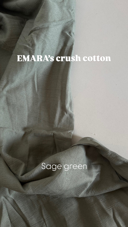 Khaki green crush cotton