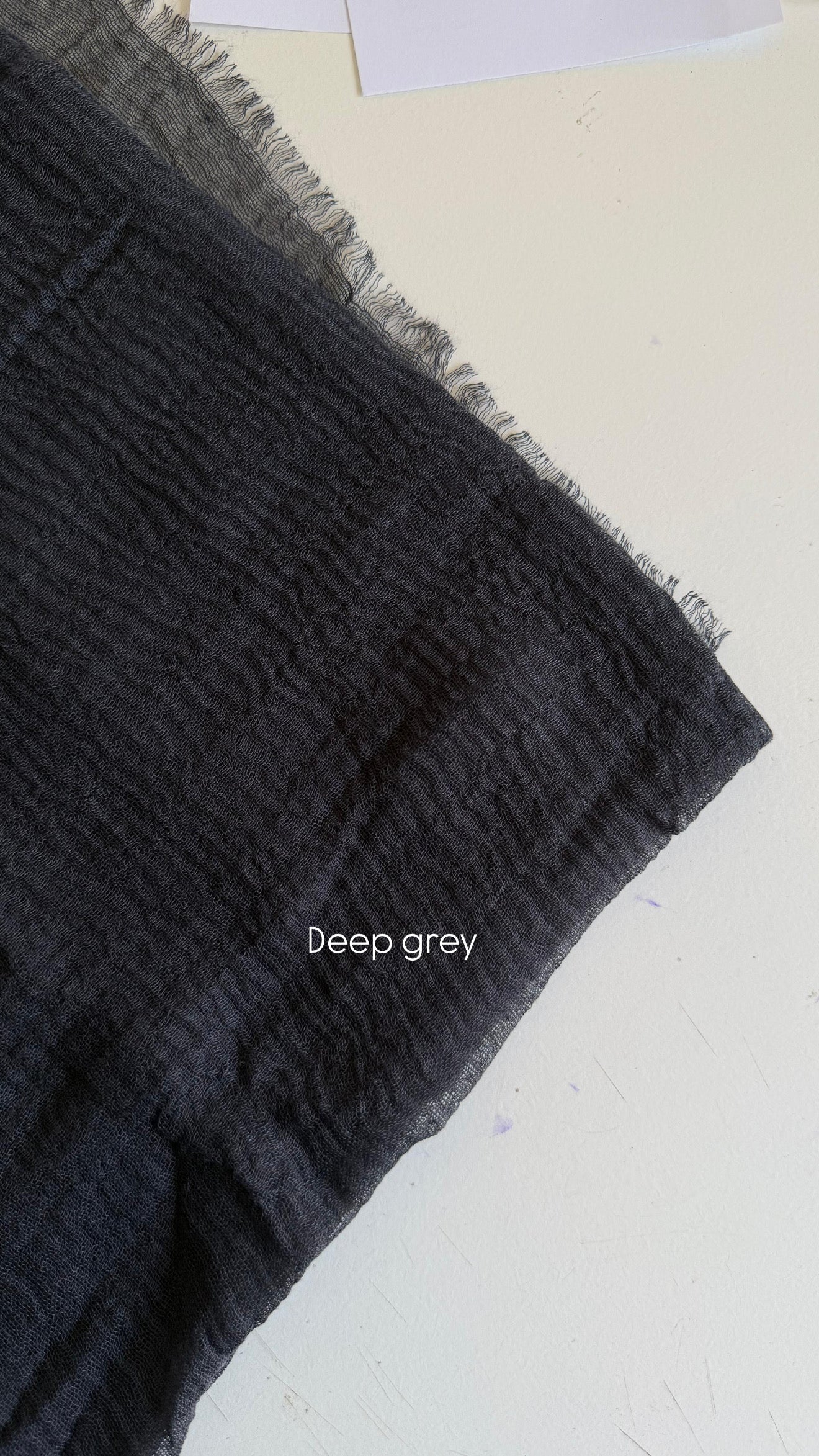 Deep Grey Crinkle cotton