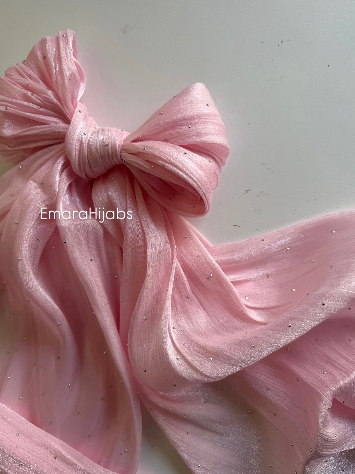 Rose crystal organza