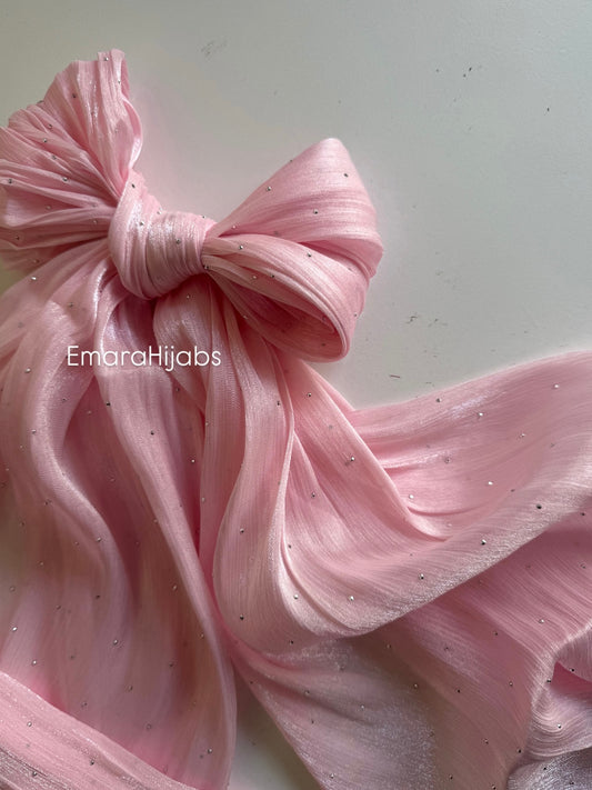Rose crystal organza