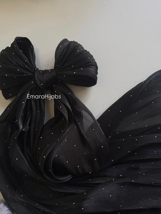 Black crystal organza