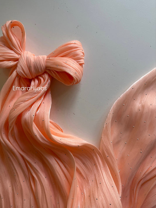 Peachy crystal organza