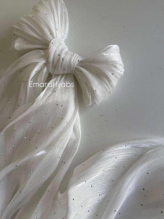 White crystal organza