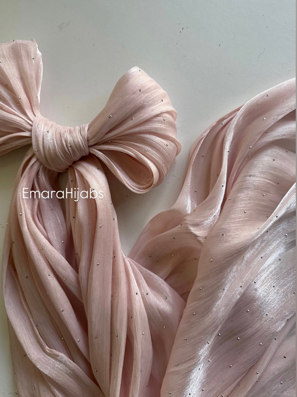 Nude crystal organza
