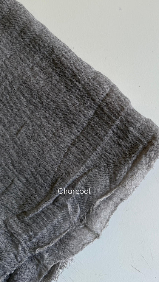 Charcoal Crinkle cotton