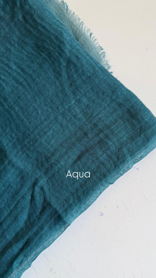 Aqua Crinkle cotton