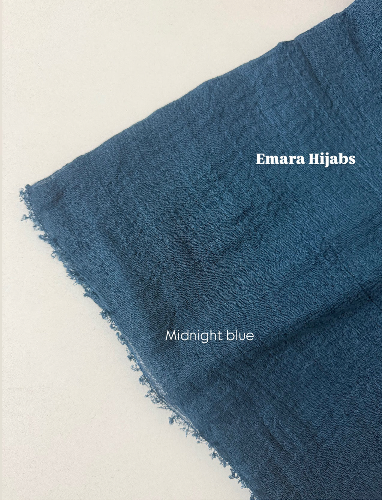Midnight Blue Crinkle cotton