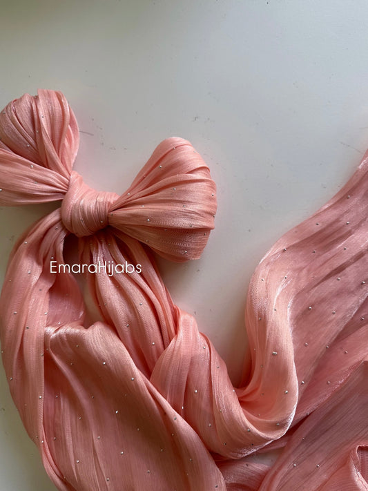Blush crystal organza