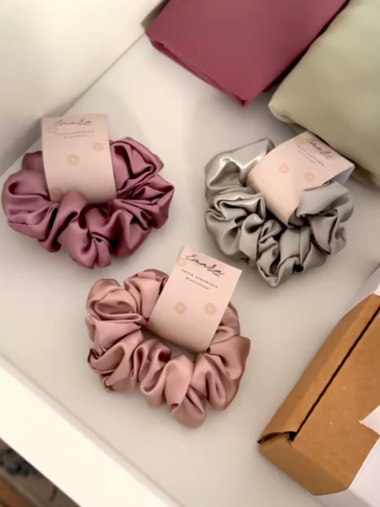 Luxe Satin Scrunchies (pack of 3)