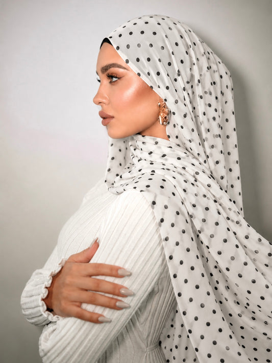 WHITE  polka dot