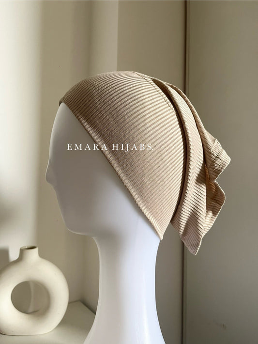 Ivory Ribbed Tube Cap