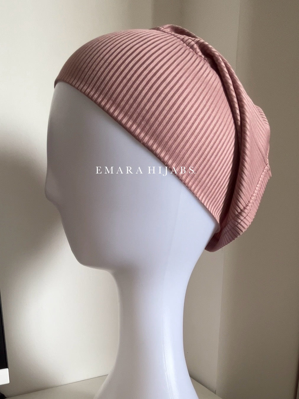 Blush Ribbed Tube Cap