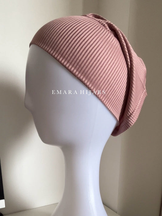Blush Ribbed Tube Cap